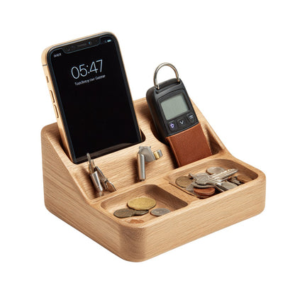 Wood Phone Docking Station & Organizer Tray